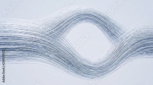 Bundled 3D wire strands forming a flowing loop