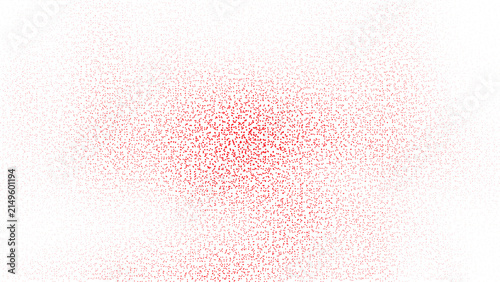 Abstract red particle dispersion background with scattered dotted texture, dynamic random point pattern, modern minimal vector style 