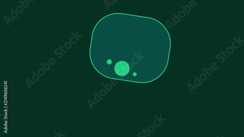 Minimalist abstract green motion with floating circles and rounded shape animation 4k