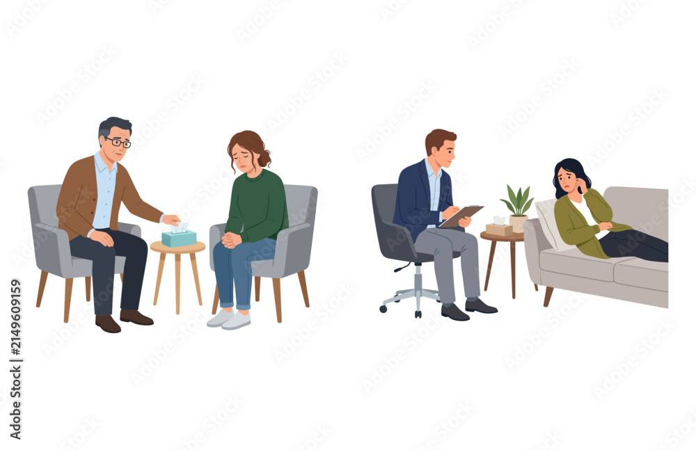 Obraz premium Mental Health Therapy Sessions with Professional Counselors Providing Psychological Support and Guidance