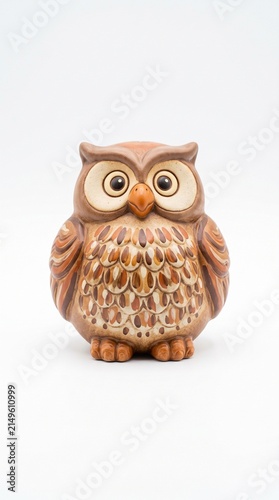 Charming Ceramic Owl Figurine with Detailed Feathers and Big Eyes for Autumn and Halloween Decor
