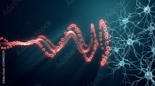 West Nile Virus Infection Attacking Human Neurons in a Medical 3D Illustration Concept