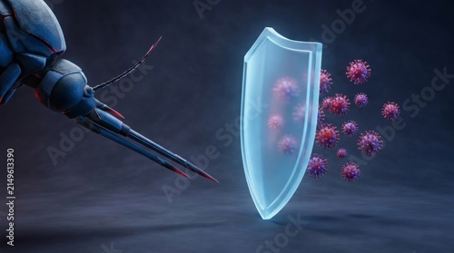 Mosquito vector transmitting West Nile virus blocked by a protective medical shield