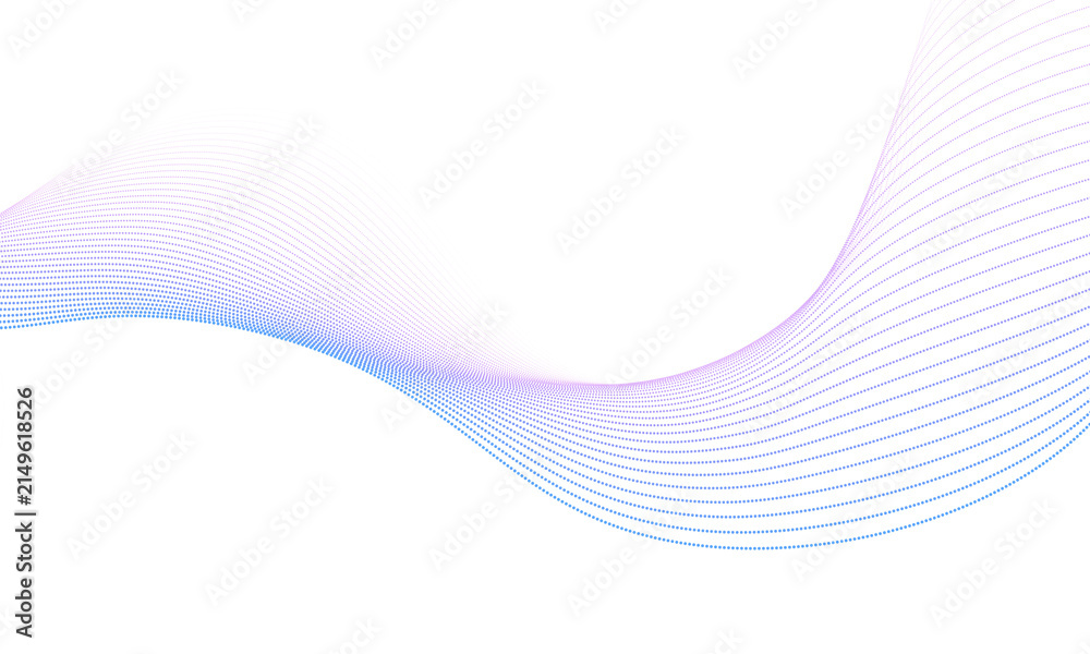 Fototapeta premium Abstract Blue and Purple Halftone Wavy Lines Particle Flow Background design