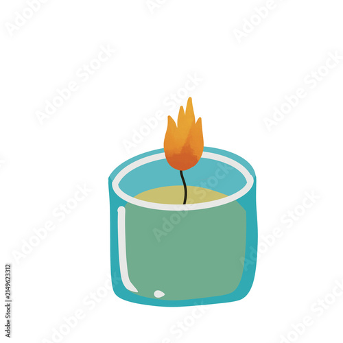 Foto vector illustration of a burning candle