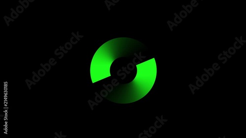 Green Double Bold Circle loading animation and buffering icon animation looped isolated background