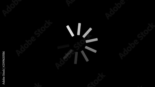 Stripes circular loading animation and buffering icon animation looped isolated background