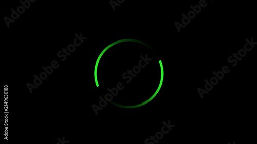 Green Double Thin Circle loading animation and buffering icon animation looped isolated background