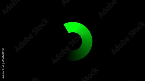 Green Bold Circle loading animation and buffering icon animation looped isolated background