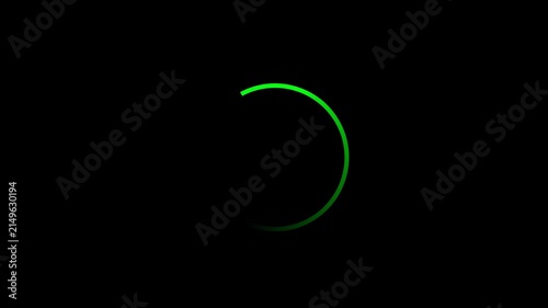 Green Thin Circle loading animation and buffering icon animation looped isolated background