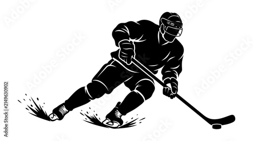 Photography Ice Hockey Player Skating Silhouette Vector