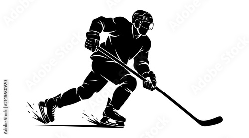 Photography Ice Hockey Player Silhouette Vector Illustration