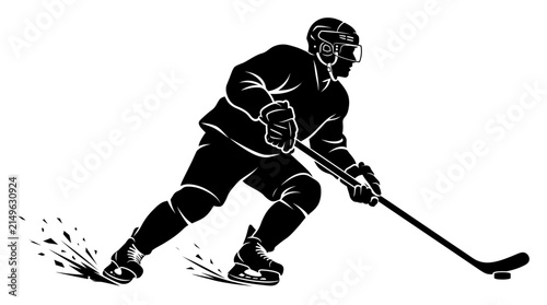 Photography Ice Hockey Player Vector Illustration