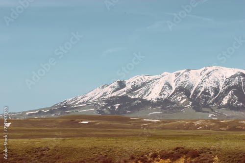 Snow Covered Mountain Scenic Winter Landscape, Wyoming USA