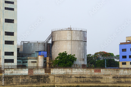 Large industrial storage tanks