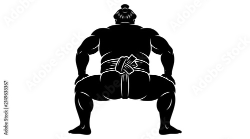 Konstfotografi Sumo Wrestler Silhouette Vector Illustration