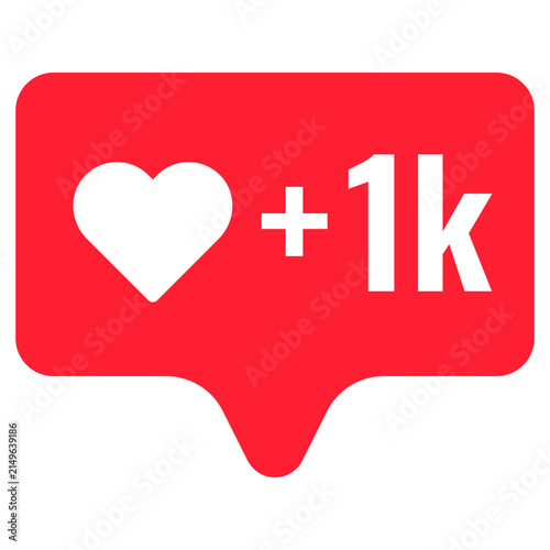 1k red heart likes like vector