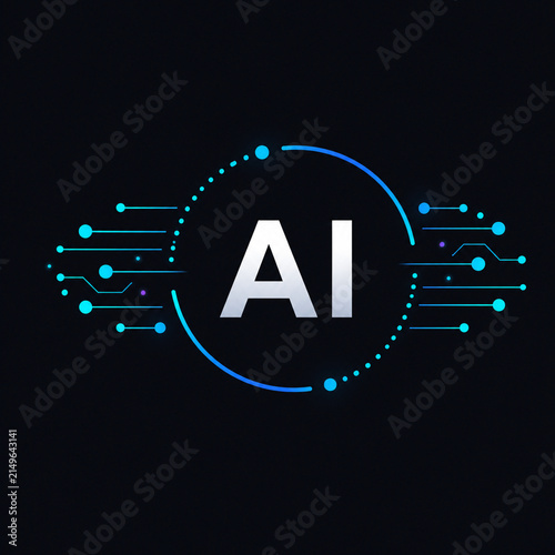 abstract background with neon lights AI