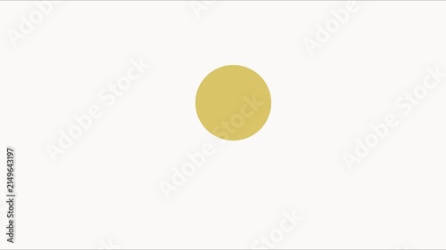 Minimalist gold circle pulsing animation on 4k white background, for modern motion, pulse