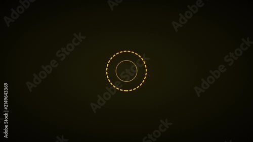 Minimalist golden loading spinner animation with pulsing dashed circle 4k progress