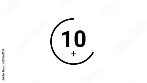 A black outline circular countdown timer from 15 seconds, displaying both Arabic and Japanese kanji numerals on a white background. Perfect for presentations, broadcasts, and live events.