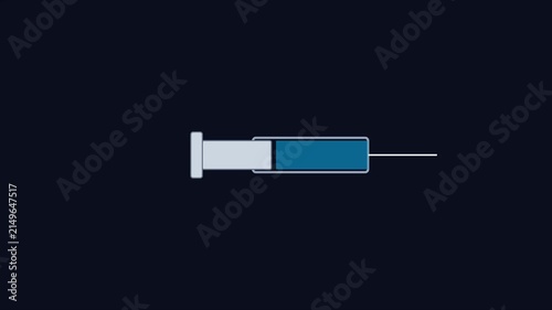 Medical syringe injection animation: healthcare vaccination and delivery concept 4k