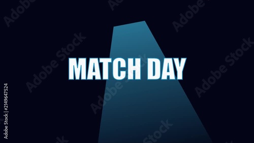 Match day sports event title animation with cinematic spotlight effect 4k competition championship