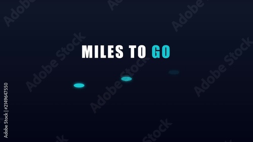 Miles to go motivational typography animation with glowing loading dots for business success and personal growth concepts 4k