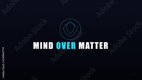 Mind over matter motivational typography animation with minimalist shield for corporate branding and mental health concepts 4k