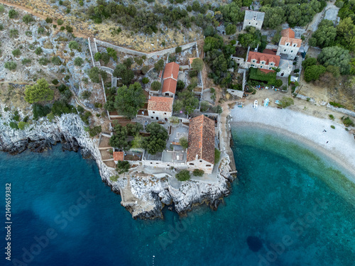 Dubovica beach on island Hvar from above