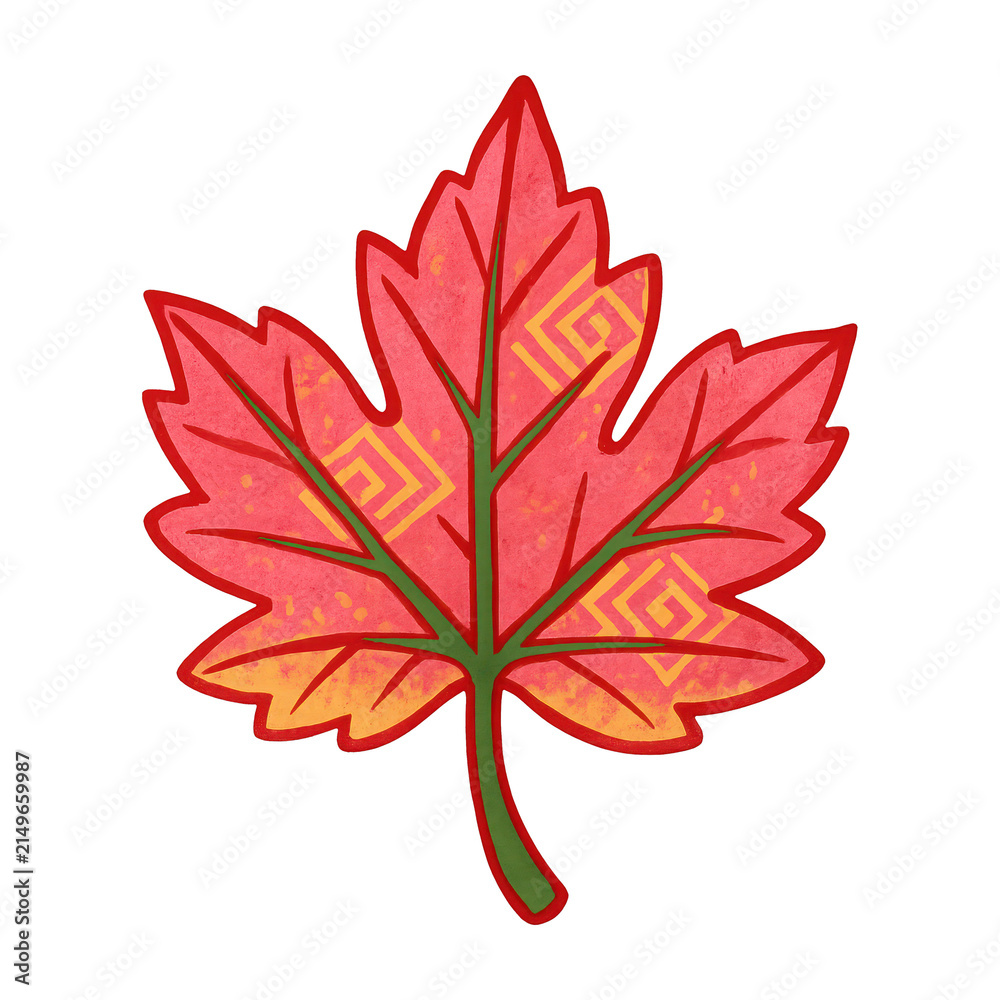 Obraz premium PNG Vibrant autumn maple leaf illustration.