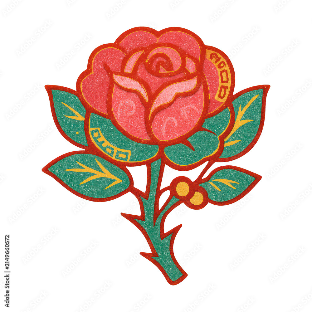 Obraz premium PNG Vibrant floral tattoo design
