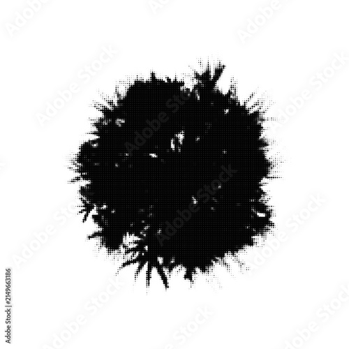 Black spiky ball with dots illustration illustration