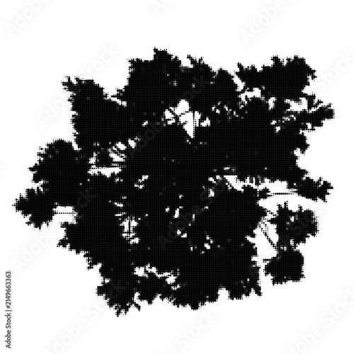 Black abstract fractal tree pattern design illustration