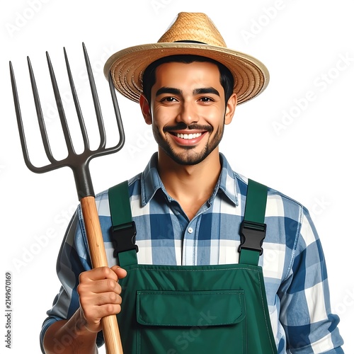 Smiling construction worker holding hard hat and plans.