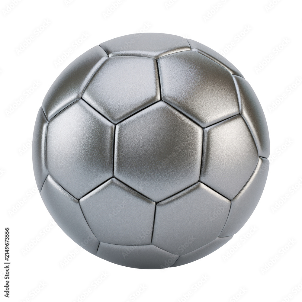 Fototapeta premium Silver soccer football ball isolated