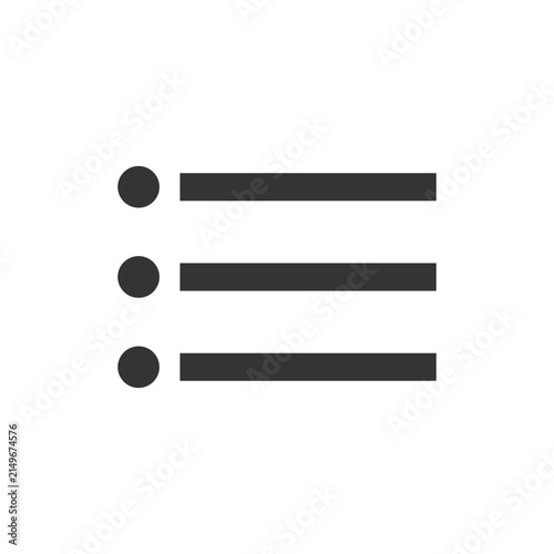 Simple ThreeItem Bulleted List Icon.