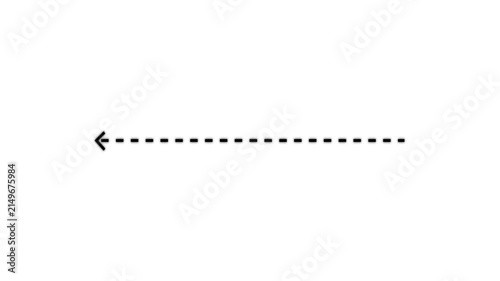 Minimalist animated left-pointing dashed arrow on white background, for ui ux, direction navigation pointer 4k Stock video. 