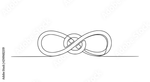 Bild auf Leinwand Intertwined infinity symbol continuous line drawing isolated on white background