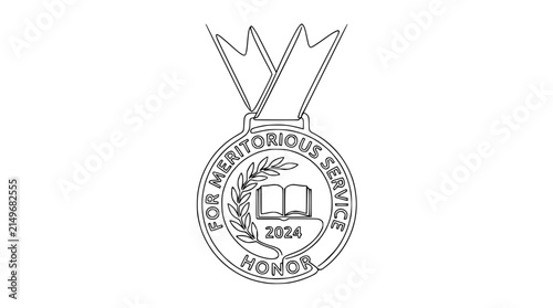 Принти на полотні Medal for Meritorious Service Honor 2024, Isolated, Transparent Background