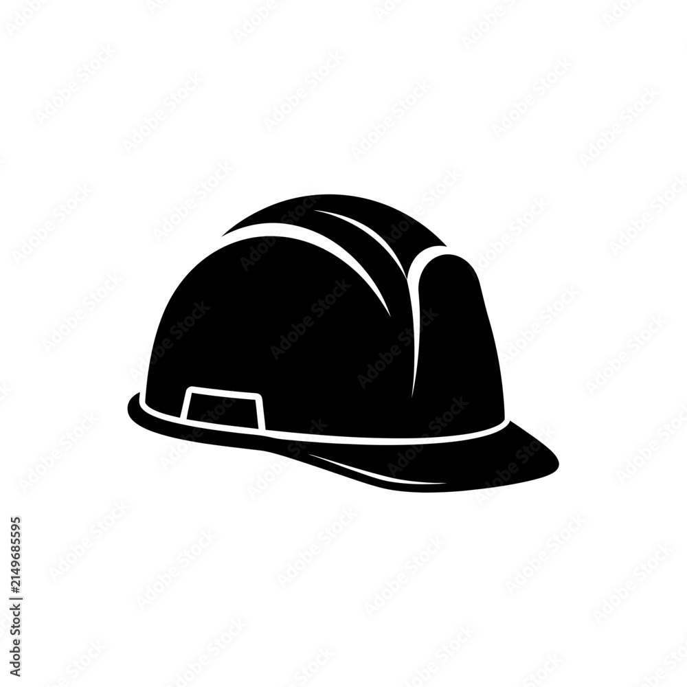 Fototapeta premium Hard Hat Construction Safety Helmet Icon Vector Illustration