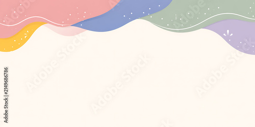 Abstract Pastel Wavy Background with Decorative Elements