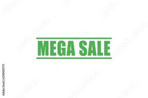Konstfotografi Green mega sale text banner isolated on solid black background