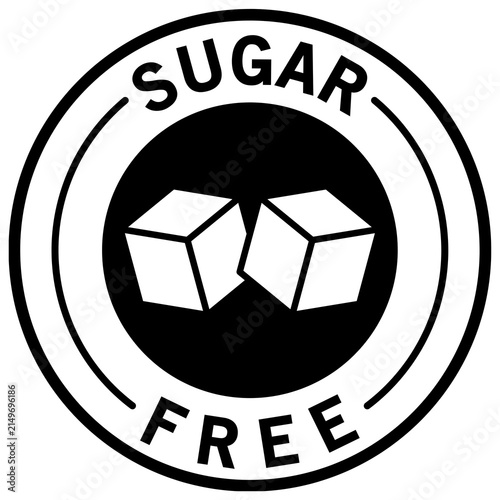 Sugar Free Black and White Seal Stamp Promotional Label