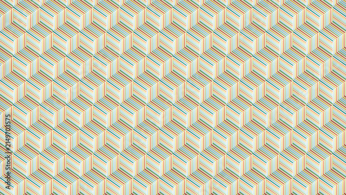 Multicolor seamless stripe cube pattern, isometric 3d optical illusion
