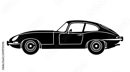 Classic vintage American sports car isolated on white background for automotive transport design