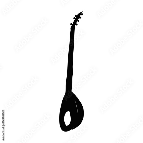 Fotografía Sitar String Musical Instrument Silhouette Icon Isolated on Transparent Backgrou