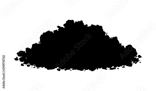 Soil mound heap silhouette vector isolated on white background