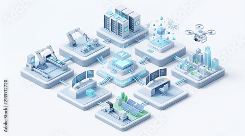 Integrated AI Technology Network Industrial Automation Smart City Data Management Systems