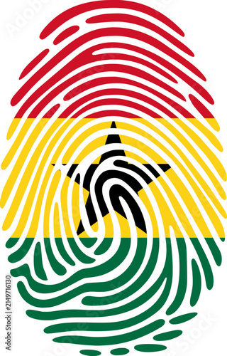 Ghana Flag Fingerprint Identity Vector Ghanaian DNA Heritage Graphic
